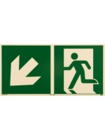 P.R.O. Descente de secours à gauche – pictogramme 150 x 300 mm