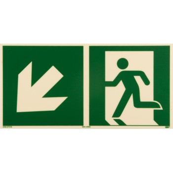 P.R.O. Descente de secours à gauche – pictogramme 150 x 300 mm