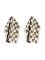 pad Waschlappen Chess, 2er Set, 30x30 cm, Olive, 100% Baumwolle, waschbar 60 Grad