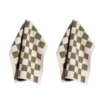 pad Waschlappen Chess, 2er Set, 30x30 cm, Olive, 100% Baumwolle, waschbar 60 Grad pad Waschlappen Chess, 2er Set, 30x30 cm, Olive, 100% Baumwolle, waschbar 60 Grad