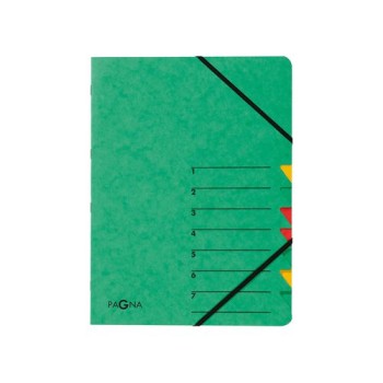 Pagna Ordnungsmappe  Easy with Gummiband A4, grün, 7teilig, 1-7 Pagna Ordnungsmappe  Easy with Gummiband A4, grün, 7teilig, 1-7