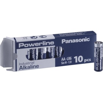 Panasonic Alkaline Powerline Industrial AA, 1,5 Volt, 10 Stück, LR6 Panasonic Alkaline Powerline Industrial AA, 1,5 Volt, 10 Stück, LR6