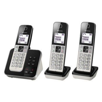 Panasonic Téléphone sans fil KX-TGD323SLW Trio Noir/Argenté