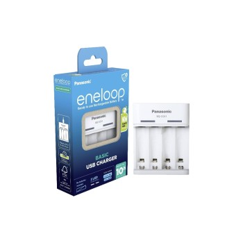Panasonic Eneloop BQ-CC61USB Chargeur USB pour piles rechargeables NiMH AA et AAA
