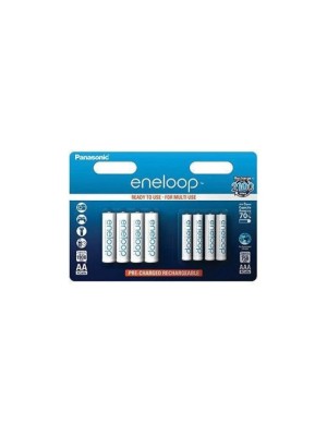 Panasonic Eneloop BK-KJMCCE44E, Set of 4x AA and 4x AAA accus, 1.2V, preloaded Panasonic Eneloop BK-KJMCCE44E, Set of 4x AA and 4x AAA accus, 1.2V, preloaded