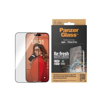 Panzerglass UWF Refresh with 45% rec. Glas, fürs iPhone 15 Pro mit Applicator Panzerglass UWF Refresh with 45% rec. Glas, fürs iPhone 15 Pro mit Applicator