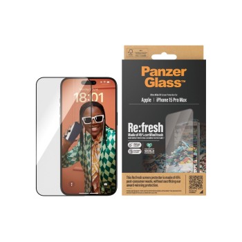 Panzerglass UWF Refresh with 45% rec. Glas, fürs iPhone 15 Pro Max mit Applicator Panzerglass UWF Refresh with 45% rec. Glas, fürs iPhone 15 Pro Max mit Applicator