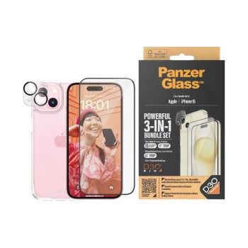 Panzerglass 3-in-1 Bundle Glas, Case, Cam, fürs iPhone 15 (2809, 1172, 1136) Panzerglass 3-in-1 Bundle Glas, Case, Cam, fürs iPhone 15 (2809, 1172, 1136)