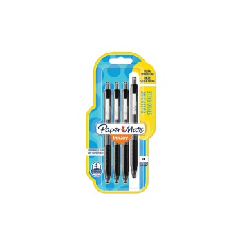 Paper Mate Stylo bille Inkjoy 300 RT 1 mm, Noir, 4 pièces Paper Mate Stylo bille Inkjoy 300 RT 1 mm, Noir, 4 pièces