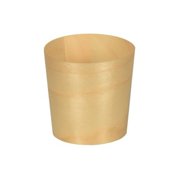 Papstar Holz-Fingerfood-Schalen pure 50 Stk, Pack à 50 Stück, 4.5x4.5cm, Kieferholz rund