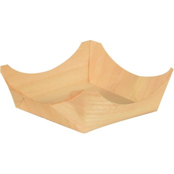 Papstar Holz-Fingerfood-Schalen pure eckig, 50 Stück, 3 x 8 x 8 cm cm, Kieferholz