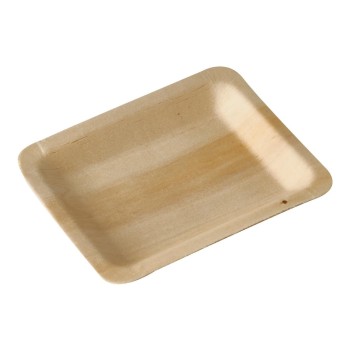 Papstar Holz-Fingerfood-Teller pure eckig, 50 Stück, 12 x 9,5 cm, Birkenholz