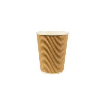Papstar Kaffeebecher Pappe Ripple Wall 1dl, 1 Pack à 25 Stk. PLA beschichtet