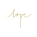 Partydeco Topper pour gâteau Love 23 x 16 cm, bois, 1 pièce, brun