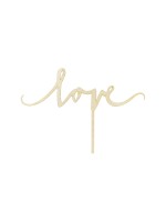 Partydeco Topper pour gâteau Love 23 x 16 cm, bois, 1 pièce, brun