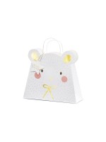 Partydeco Sac cadeau Ours polaire 31,5 x 27 x 10 cm, Blanc