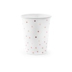 Partydeco Becher Punkte, white, 260ml, 6 Stück