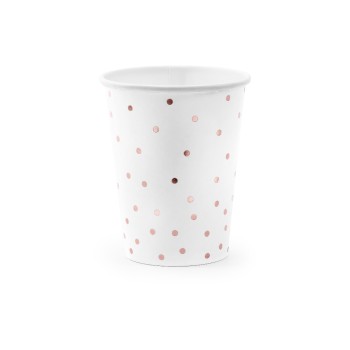 Partydeco Becher Punkte, weiss, 260ml, 6 Stück Partydeco Becher Punkte, weiss, 260ml, 6 Stück
