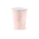 Partydeco Gobelets jetables Points 260 ml, 6 Pièce/s, Rose pâle