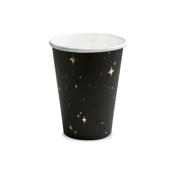 Partydeco Becher, schwarz, 260 ml, 6 Stück