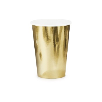 Partydeco Becher uni gold, 220ml, 6 Stück