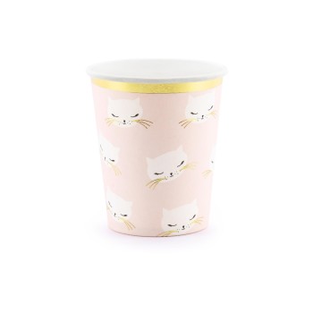 Partydeco Becher Katze, hellrosa, 200ml, 6 Stück Partydeco Becher Katze, hellrosa, 200ml, 6 Stück