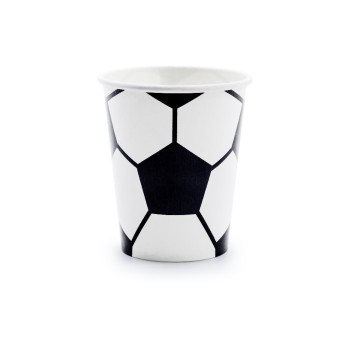 Partydeco Becher Fussball, black -white 260ml, 6 Stück Partydeco Becher Fussball, black -white 260ml, 6 Stück