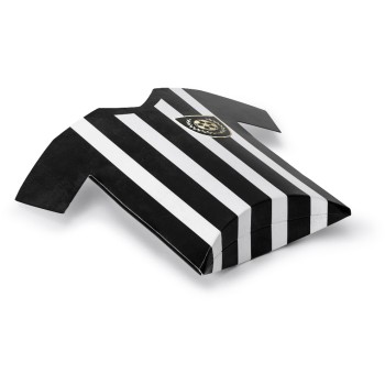 Partydeco Schachteln Fussballtrikots, black -white, 12x11x2.5cm, 6 Stück