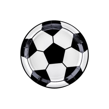 Partydeco Teller Fussball, schwarz-weiss, 18cm, 6 Stück Partydeco Teller Fussball, schwarz-weiss, 18cm, 6 Stück