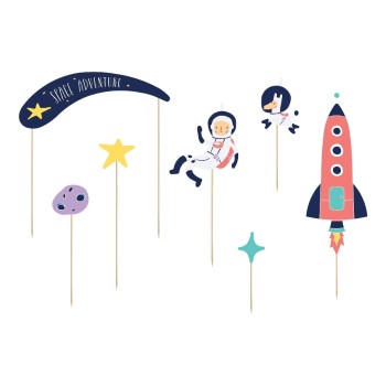 Partydeco Topper pour gâteau Kosmos 1 Pièce/s, Multicolore