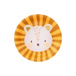 Partydeco Assiettes jetables Lion 18 cm, 6 Pièce/s, Jaune