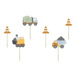 Partydeco Topper pour gâteau Véhicules de chantier 1 Pièce/s, Multicolore