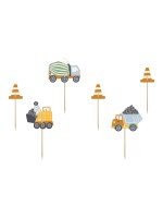 Partydeco Topper pour gâteau Véhicules de chantier 1 Pièce/s, Multicolore