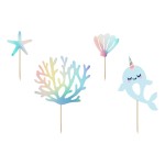 Partydeco Topper pour gâteau Narval 1 Pièce/s, Multicolore