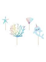 Partydeco Topper pour gâteau Narval 1 Pièce/s, Multicolore