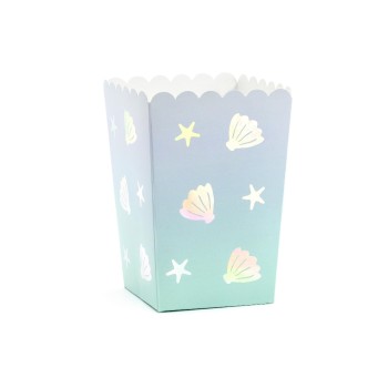 Partydeco Popcornboxen Narwal, 7x7x12.5cm, 6 Stück