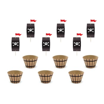 Partydeco Set de cupcakes Pirates 1 Pièce/s