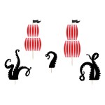 Partydeco Topper pour gâteau Pirates 1 Pièce/s, Noir/Rouge