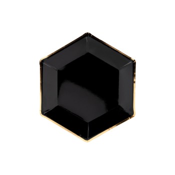 Partydeco Teller Lets Celebrate, schwarz, 23 cm, 6 Stück