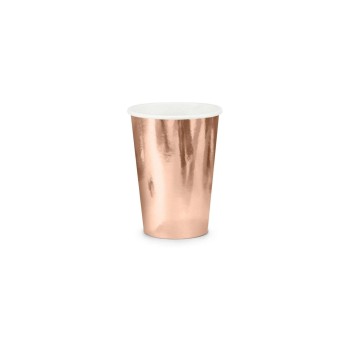 Partydeco Becher uni rosegold, 220ml, 6 Stück
