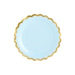 Partydeco Assiettes jetables Bleu, 18 cm, 6 pièces