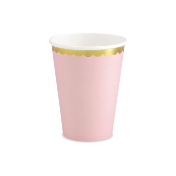 Partydeco Becher goldrand, rosa, 220 ml, 6 Stück Partydeco Becher goldrand, rosa, 220 ml, 6 Stück
