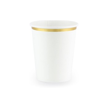 Partydeco Becher goldrand, white, 260 ml, 6 Stück Partydeco Becher goldrand, white, 260 ml, 6 Stück