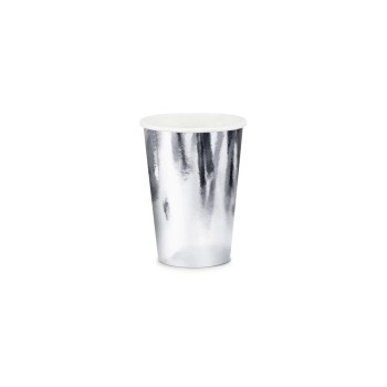 Partydeco Becher uni silber, 220ml, 6 Stück