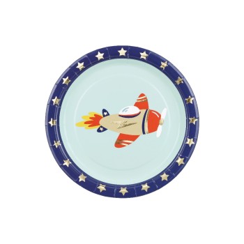 Partydeco Teller Flugzeug, mix, 18x18 cm, 6 Stück Partydeco Teller Flugzeug, mix, 18x18 cm, 6 Stück