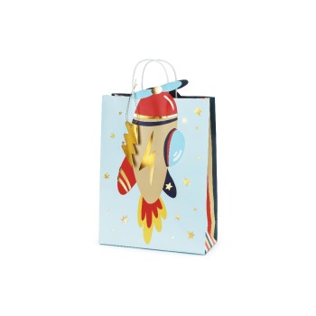 Partydeco Sac cadeau Avion 10 x 24 x 35,5 cm, Multicolore