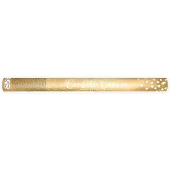 Partydeco Konfettikanone Herzen, gold, 60 cm