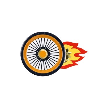 Partydeco Teller Auto, mix, 18 cm, 26.5x18 cm, 6 Stück