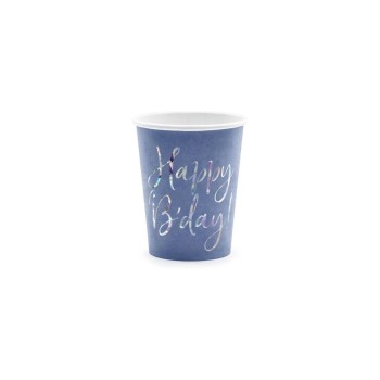 Partydeco Becher Happy Birthday, marineblue, 220 ml, 6 Stück Partydeco Becher Happy Birthday, marineblue, 220 ml, 6 Stück