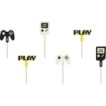 Partydeco Topper pour gâteau Jeu mix, 6-10.5 cm, 6 pièces